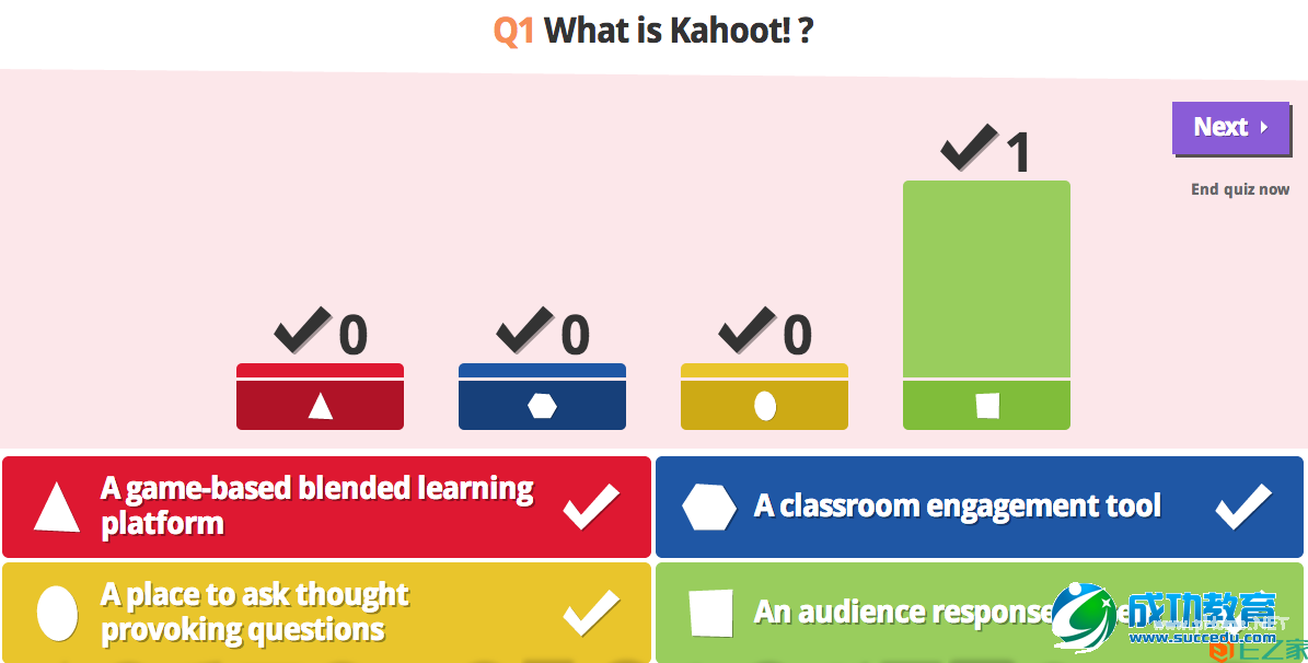 来认识下基于游戏化的混合式教学管理系统Kahoot！