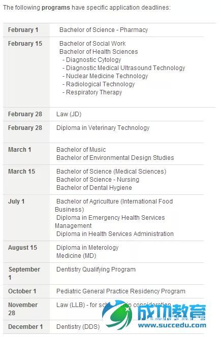 2015年9月达尔豪斯大学本科截止时间