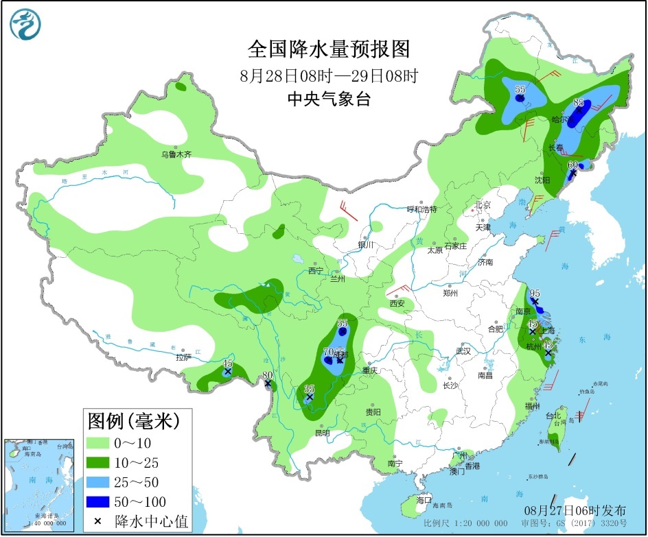 【台风路径实时发布系统】台风巴威登陆朝鲜 影响中国东北