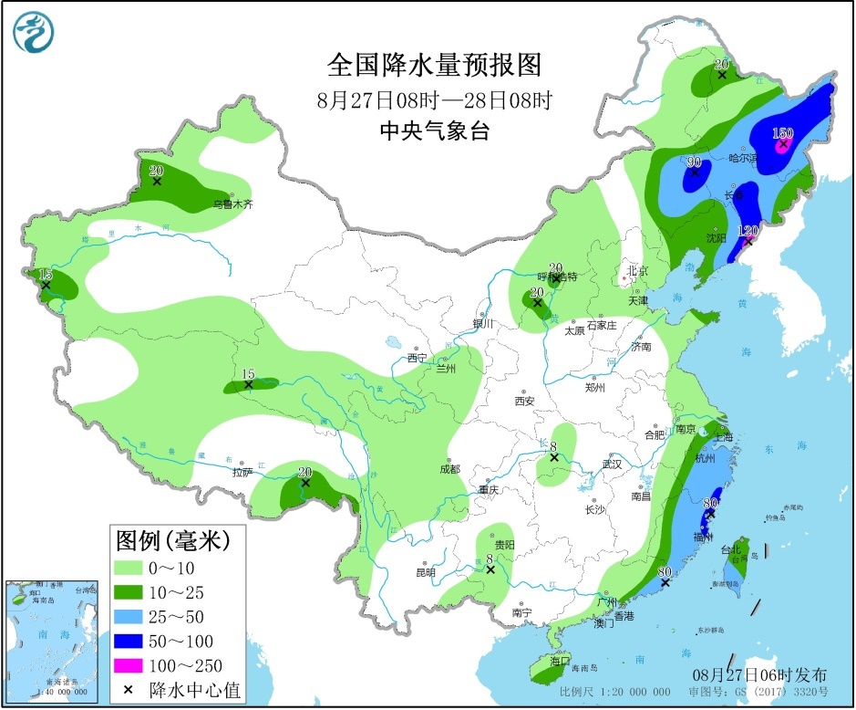 【台风路径实时发布系统】台风巴威登陆朝鲜 影响中国东北