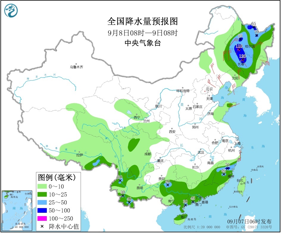 实属罕见!台风海神预计8日凌晨移入吉林 东北半个月内遭台风三连击