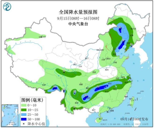 【最新天气】我国中东部将有大范围降雨 局地气温降幅超过8℃