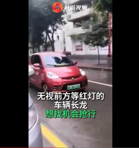 私家车逆行插队被警车迎面逼退什么情况？终于真相了，原来是这样！