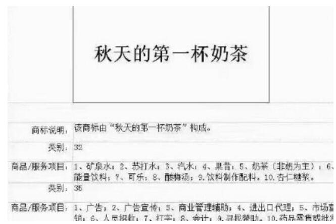 秋天第一杯奶茶已被注册成公司 今年的秋天比以往来的早一些