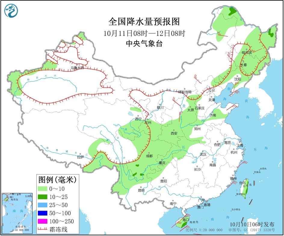 冷空气将影响北方地区 华西持续阴雨