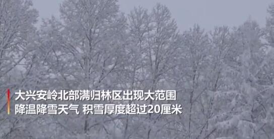 【童话小镇】大兴安岭满归林区积雪超20厘米 漫天飘雪韵味浓