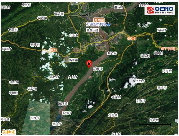 突发！重庆万州区发生3.2级地震  震源深度8千米