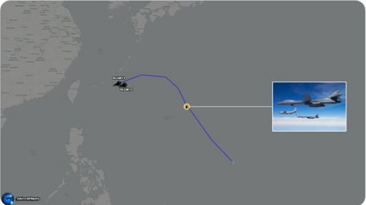 美军轰炸机在西太上空转了个弯 台媒欢呼：是来台湾的！
