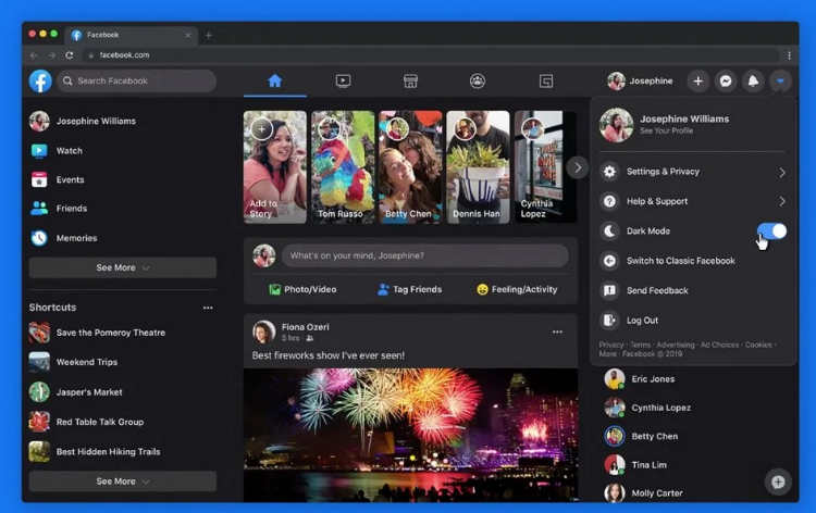 如何在全新的Facebook重新设计上启用黑暗模式