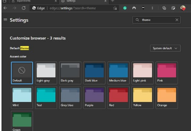 Microsoft Edge将提供更改浏览器颜色主题的功能
