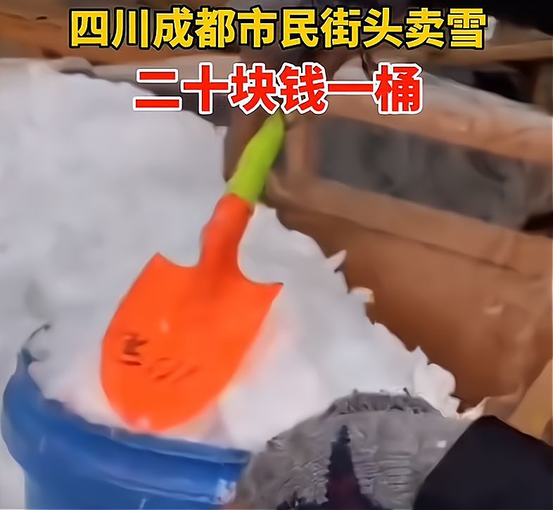 成都市民街头卖雪 北方人疑惑:买回去干嘛?