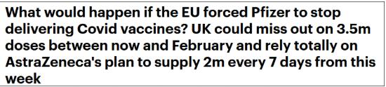 约翰逊彻底失望：若欧盟制裁，英国或失去350万剂疫苗