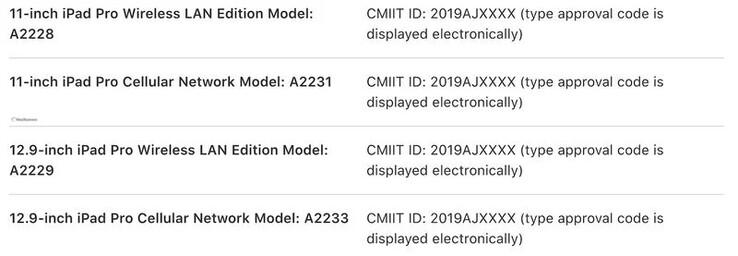 苹果简要列出了其第四代iPad Pro产品线