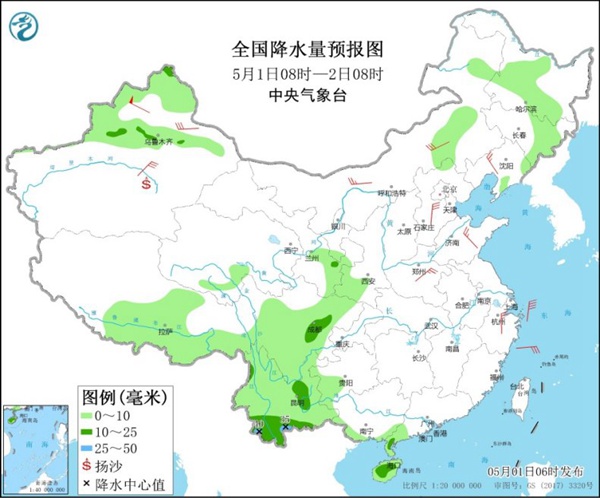 五一假期南方将遇大范围降水 北方多地气温大起大落