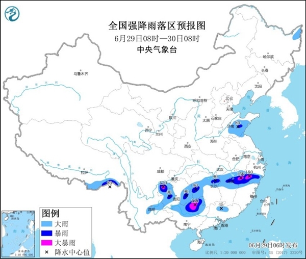 暴雨黄色预警：江西浙江四川广西等地局地有大暴雨