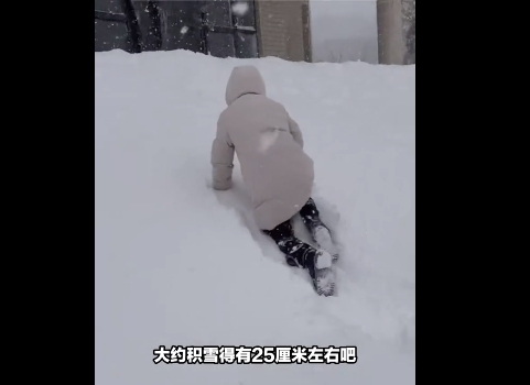 女生考完4级遇暴雪手脚并用爬回寝室，现场画面曝光